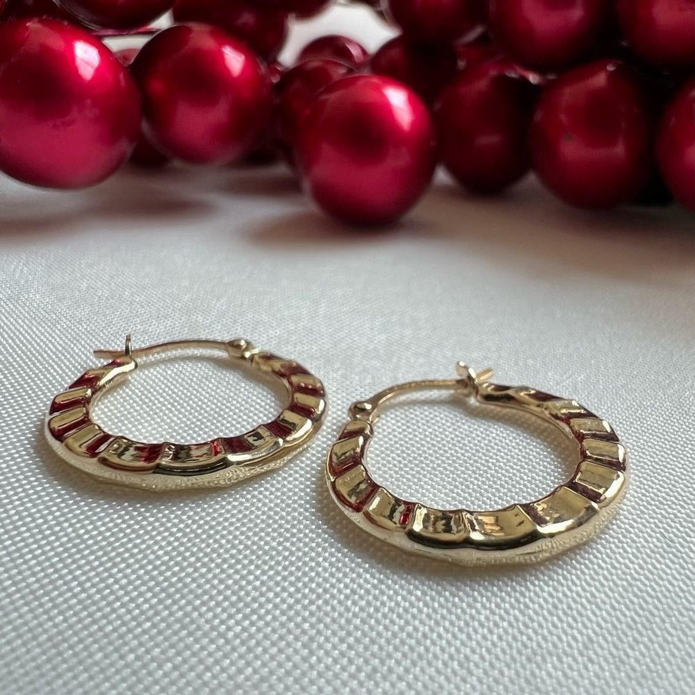Gold Hoop Earrings - Picture 5 of 11